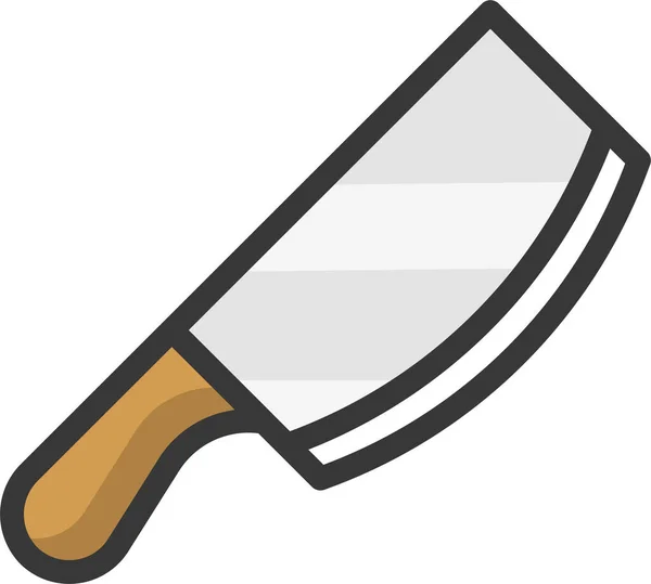 Cleaver Icono Utensilios Cocina Cocina Estilo Contorno Lleno — Vector de stock