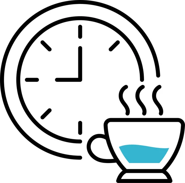 Часы Кофе Завтрак — стоковый вектор