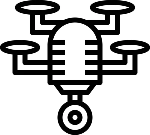 Drone Electronics Technology Icon Outline Style — Stock Vector