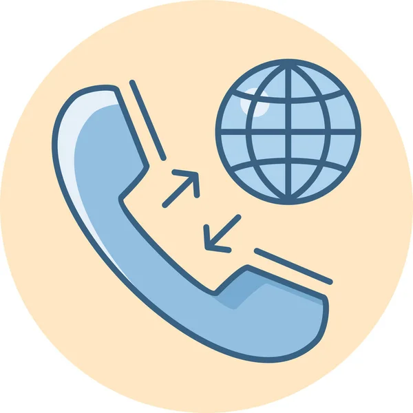 Contactez Nous Hotline Icône Dans Style Rempli Contour — Image vectorielle