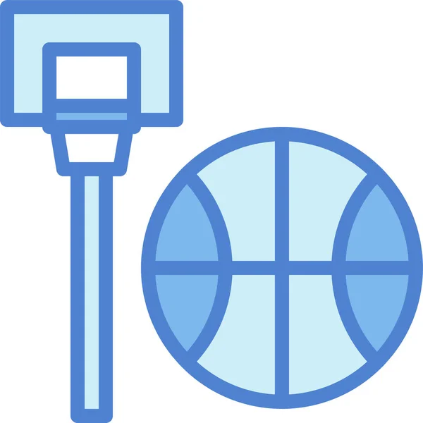 Icône Sport Basket Ball Bas Dans Style Contour Rempli — Image vectorielle