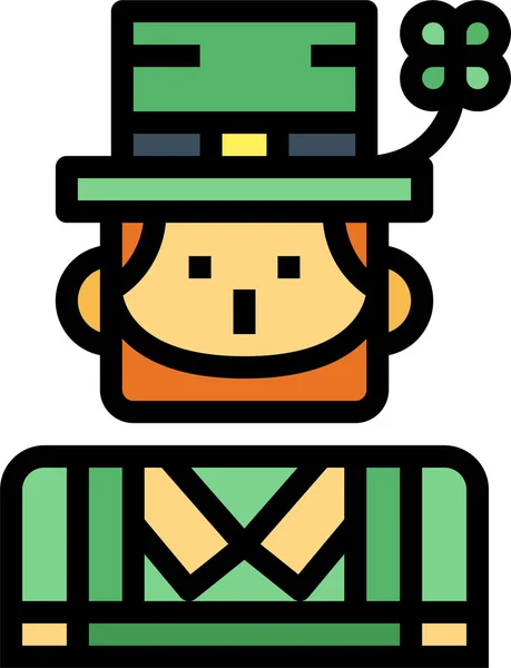 Costumes Cultures Irish Icon Filled Outline Style — Stock Vector