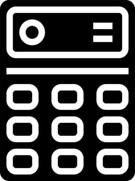 Иконка Калькулятора Твердом Стиле — стоковый вектор