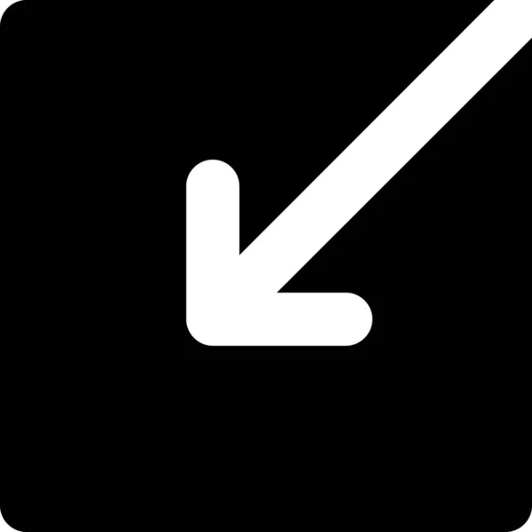 Ikona Dolního Pole Šipkou Pevném Stylu — Stockový vektor