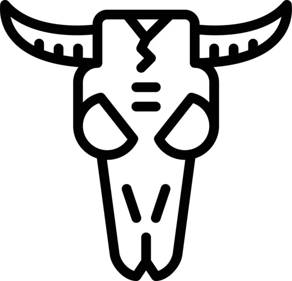 Adornment Animals Bull Icon Outline Style — Stock Vector