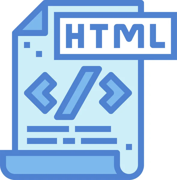 Codice Del Browser Icona Html Stile Full Outline — Vettoriale Stock