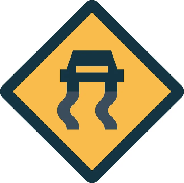 Symbolbild Für Glatte Fahrbahn — Stockvektor