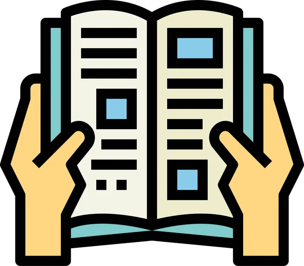 Ανάγνωση Μαθησιακού Εκπαιδευτικού Εικονιδίου Στυλ Πλήρους Περιγράμματος — Διανυσματικό Αρχείο