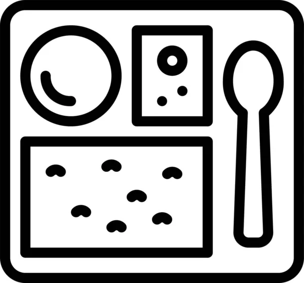 Food Meal Plane Icon Outline Style — Stock Vector