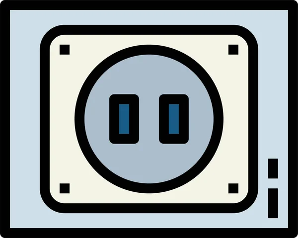 Electronics Plugin Socket Icon Ecology Environmentalism Category — Stock Vector