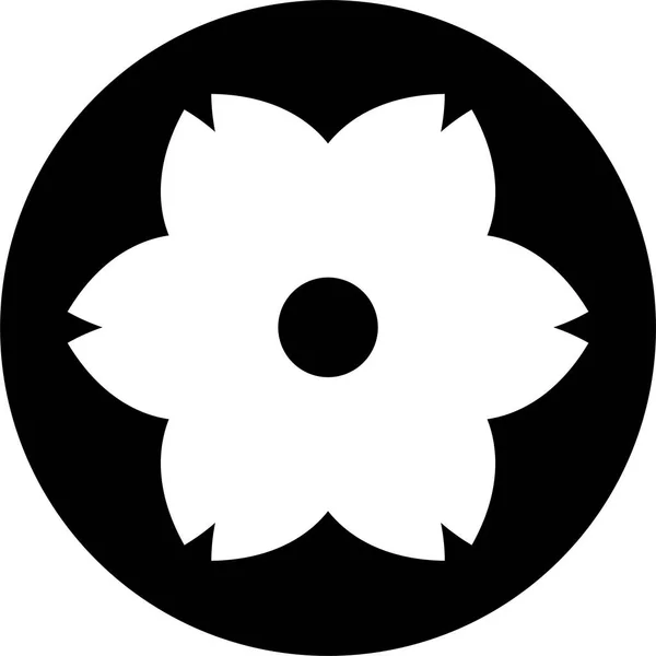 Virágos Dekoratív Virágos Ikon Szilárd Stílusban — Stock Vector