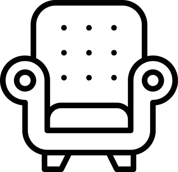 Ikon Sofa Kursi Berlengan Dalam Gaya Outline - Stok Vektor