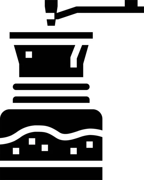 Koffie Voedsel Molen Pictogram Vaste Stijl — Stockvector