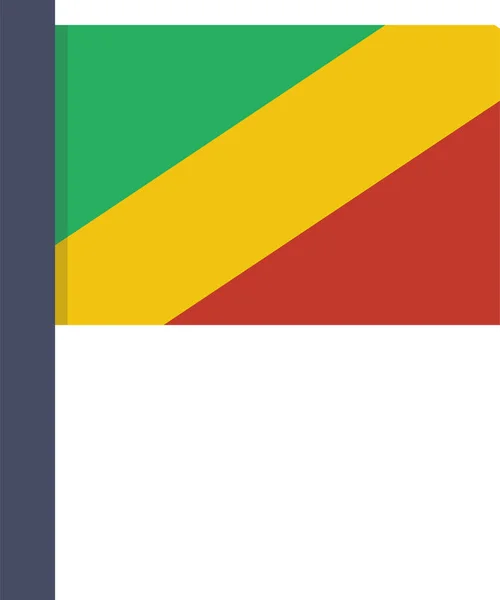Ikona Země Kongo Plochém Stylu — Stockový vektor