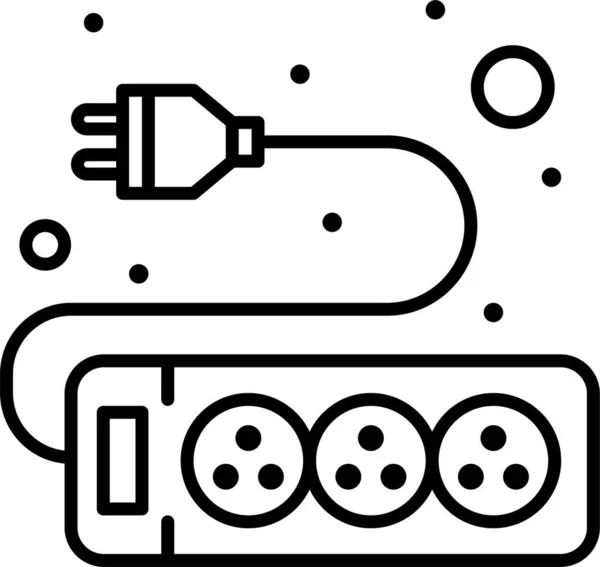 Electronic Hardware Socket Icon Outline Style — Stock Vector