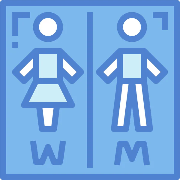 Bathroom Restroom Signaling Icon Outline Style — Stock Vector