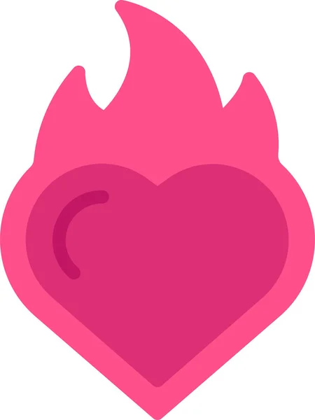 Heart Flame Fire Icon Love Romance Category — Stock Vector