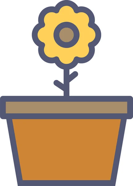 填充型花卉园艺图标 轮廓型 — 图库矢量图片