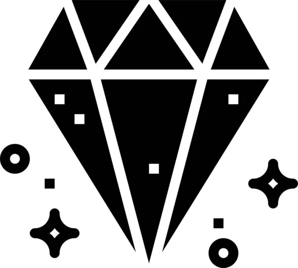 Joya Diamantes Icono Lujo Estilo Sólido — Vector de stock