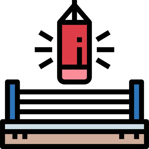 Bokswedstrijd Kan Thai Pictogram Gevulde Outline Stijl — Stockvector