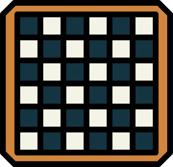 Checkerboard Icône Stratégie Échecs Dans Style Contour Rempli — Image vectorielle