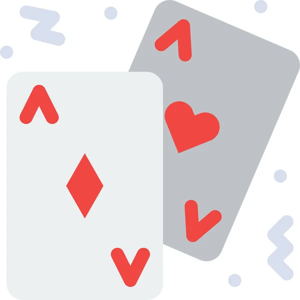 Kartenkarten Casino Symbol Flachen Stil — Stockvektor