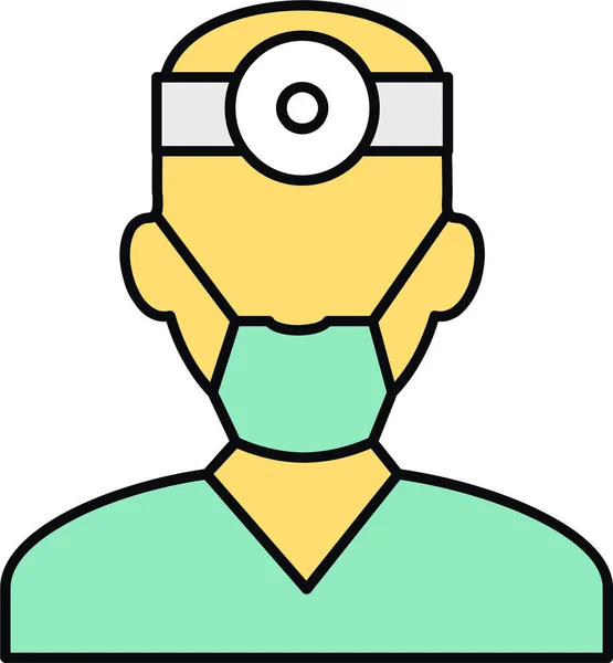 Γιατρός Χειρουργός Έκτακτης Ανάγκης Εικονίδιο Στυλ Γεμάτο Περίγραμμα — Διανυσματικό Αρχείο