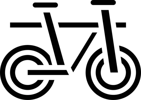 Bicicleta Ejercicio Deporte Icono Estilo Sólido — Vector de stock