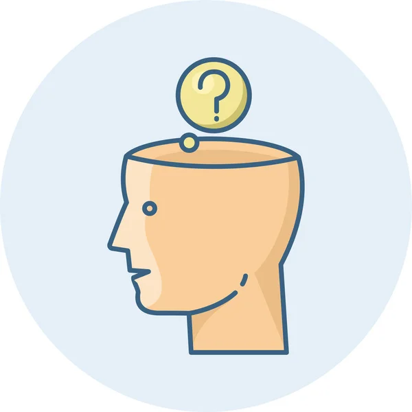 Aptitude Brain Faq Icono Estilo Contorno Lleno — Vector de stock