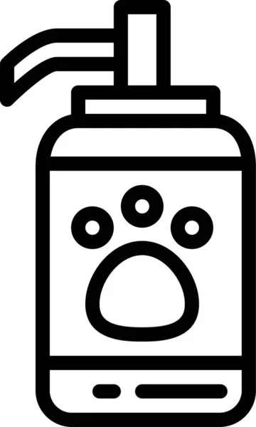 Bathing Bottle Pet Icon Outline Style — Stock Vector