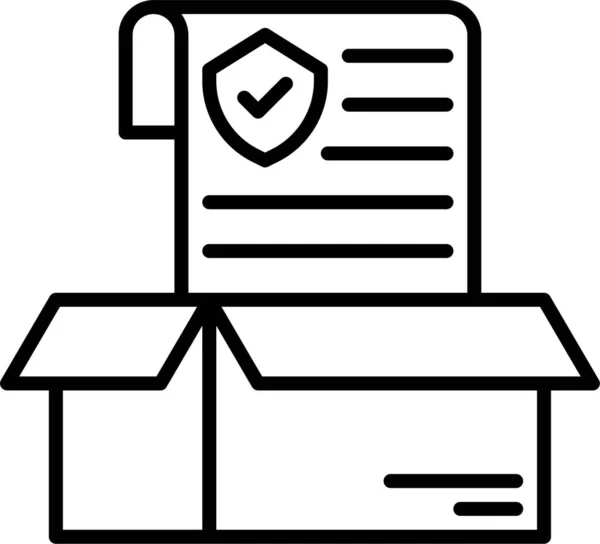 Boîte Document Assurance Icône — Image vectorielle