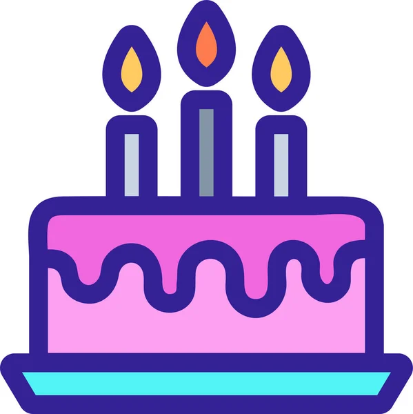 Icono Celebración Pastel Cumpleaños — Vector de stock