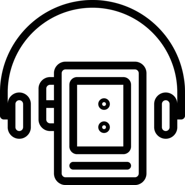 Ακουστικά Ήχου Εικονίδιο Ακουστικών Στυλ Περίγραμμα — Διανυσματικό Αρχείο
