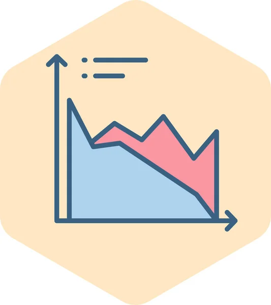 Análisis Gráfico Negocios Icono Estilo Contorno Lleno — Vector de stock