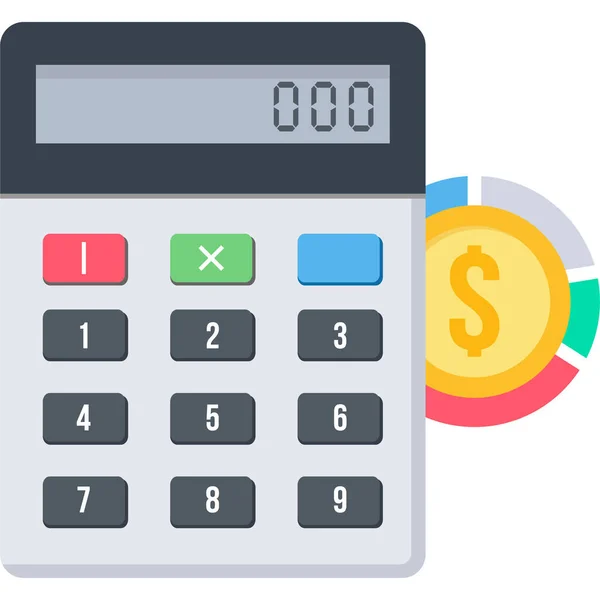 Amount Calculate Calculating Icon Flat Style — Stock Vector