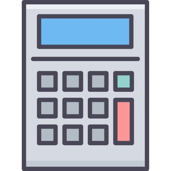 Calc Calculator Boekhoudkundige Pictogram Gevulde Outline Stijl — Stockvector