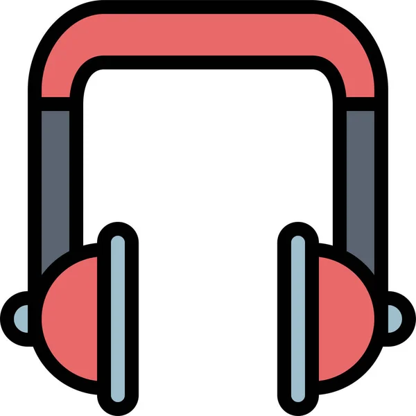 Audio Headset Music Icon Filled Outline Style — Stock Vector