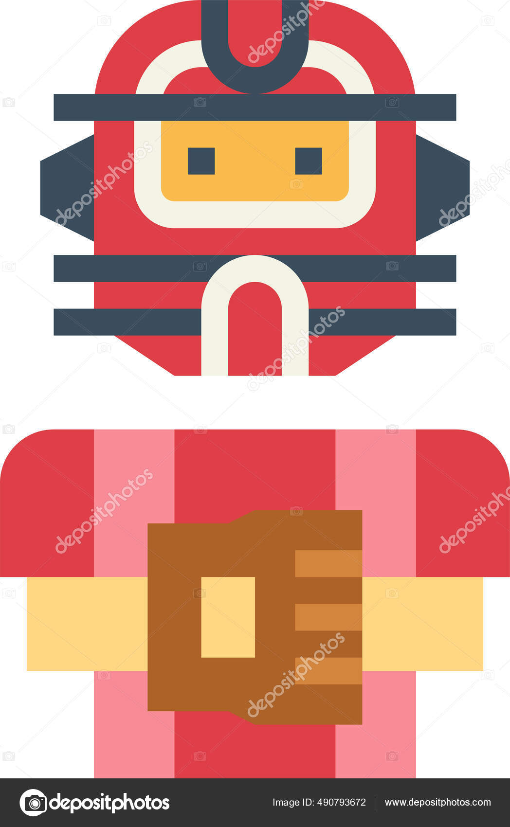 Baseball Catcher Sports Icon Flat Style Stock Vector by ©iconfinder  490793672