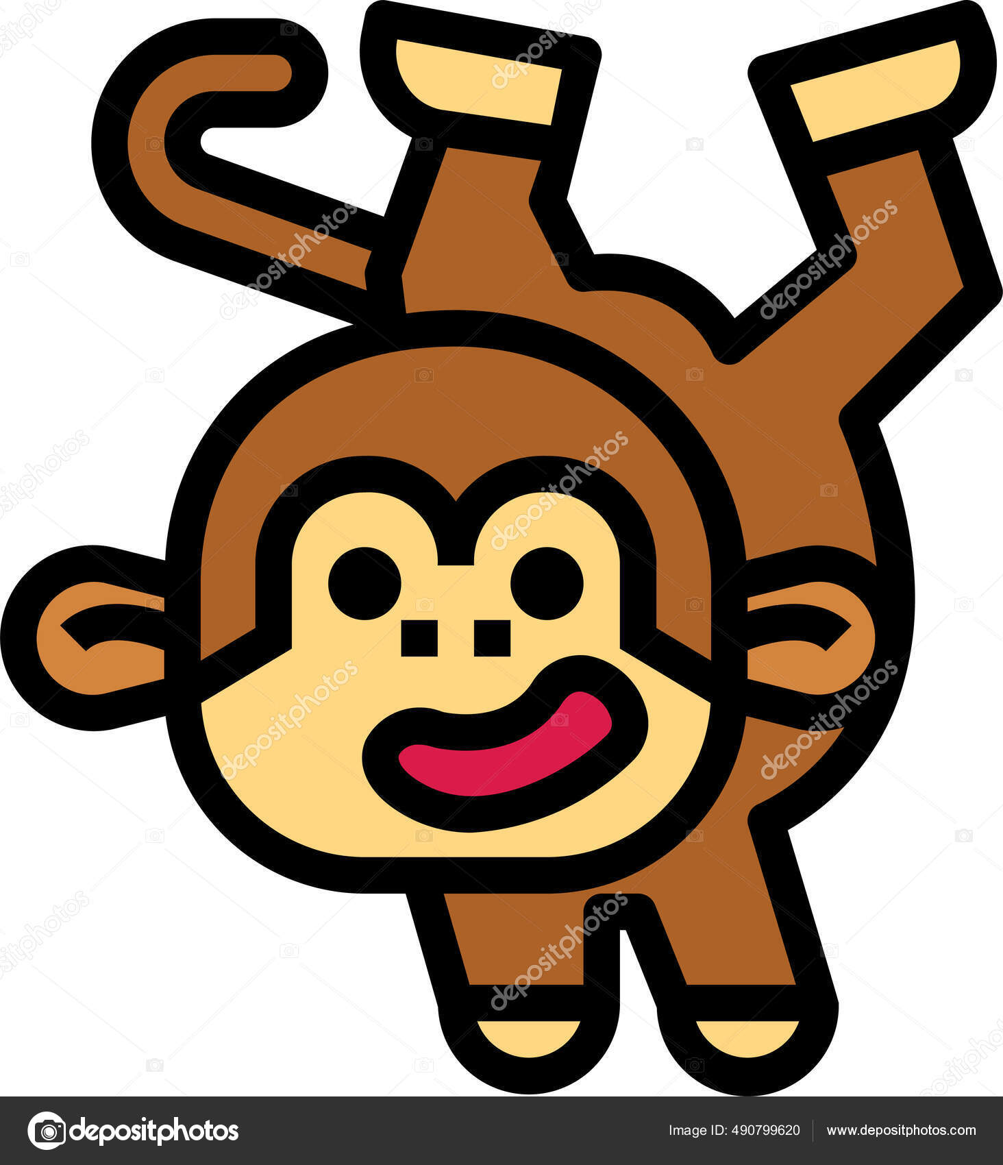 Macaco De Estilo De Corte De Papel Dos Desenhos Animados PNG