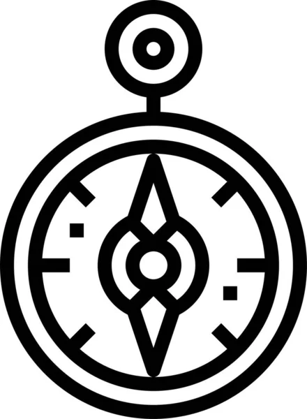 Ikona Umístění Směru Kompasu Stylu Osnovy — Stockový vektor