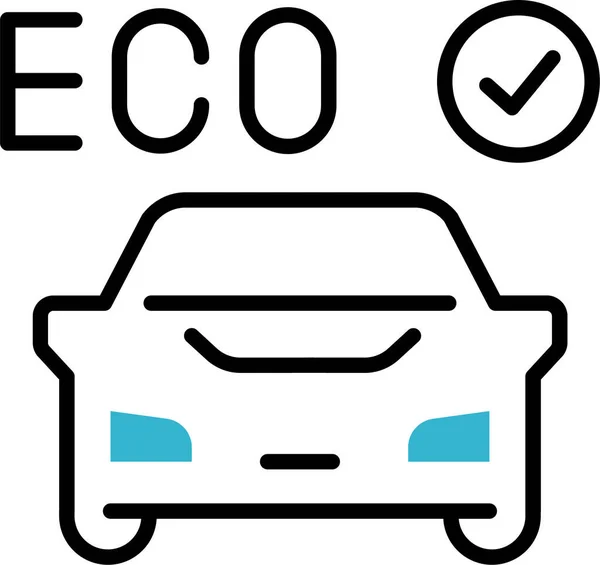 Icono Ecológico Híbrido Eléctrico — Vector de stock