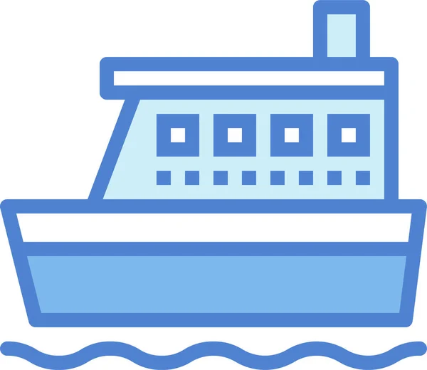 Barco Ferry Océano Icono — Vector de stock