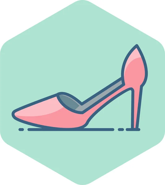 Footwear Sandal Woman Icon Filled Outline Style — Stock Vector
