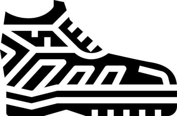 Ikon Sepatu Berjalan Kaki Dalam Gaya Padat - Stok Vektor