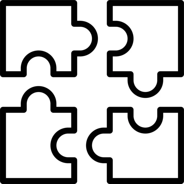 Skládačka Kousky Puzzle Ikona — Stockový vektor