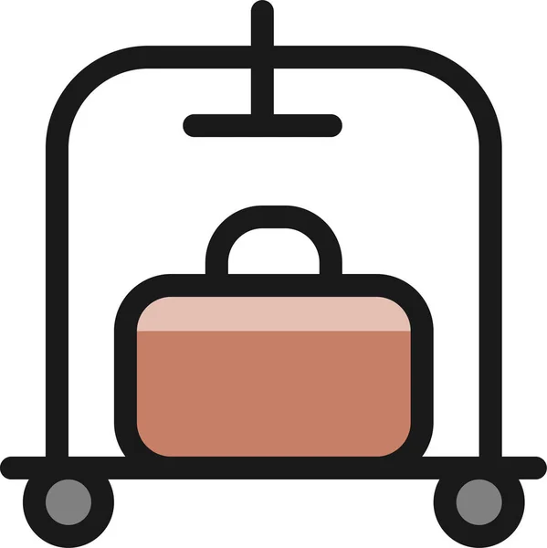 Service Cart Room Icon Filled Outline Style — Stock Vector