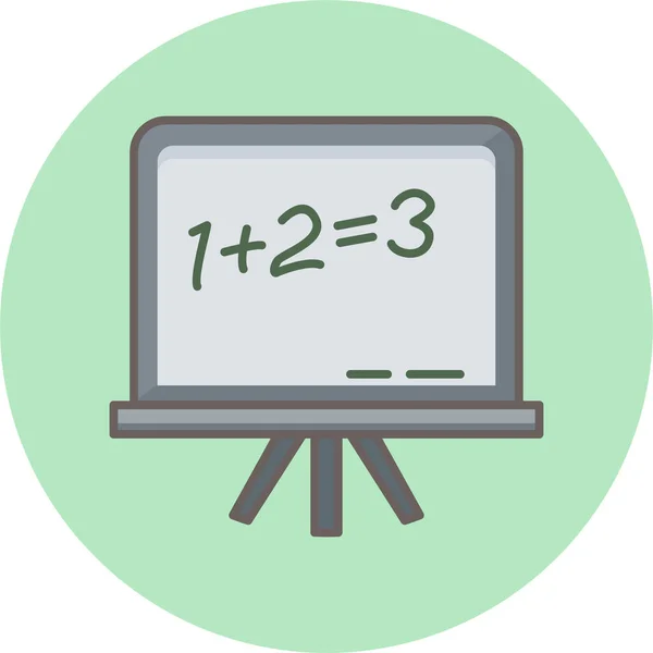 Classe Tableau Maths Icône Dans Style Contour Rempli — Image vectorielle