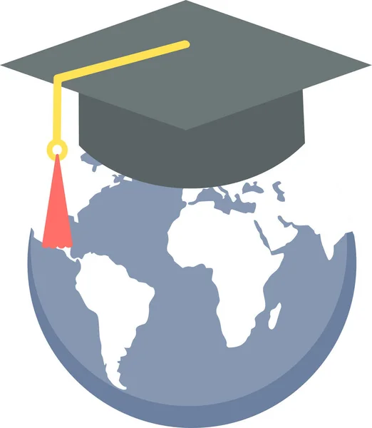 Düz Stilde Eğitim Dünyası Küresel Simgesi — Stok Vektör