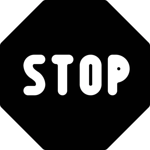Zastavit Ikonu Silniční Dopravy Pevném Stylu — Stockový vektor