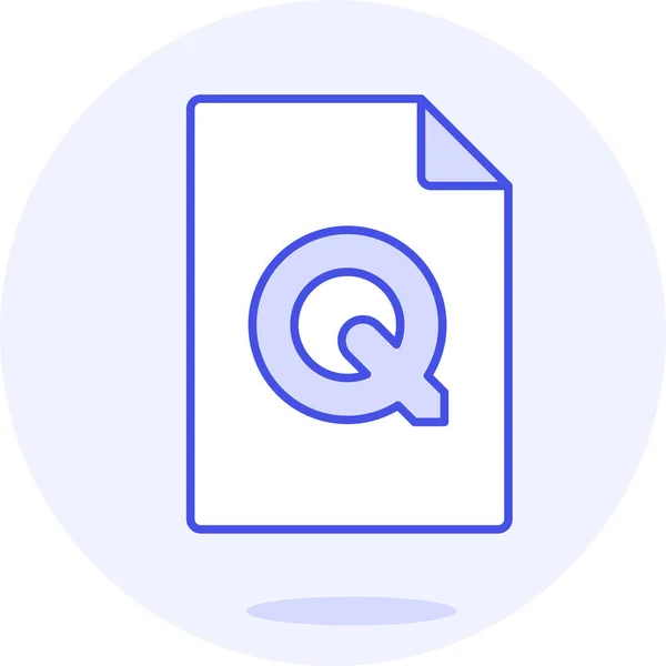 Format Plików Ikona Quicktime Stylu Filled Outline — Wektor stockowy